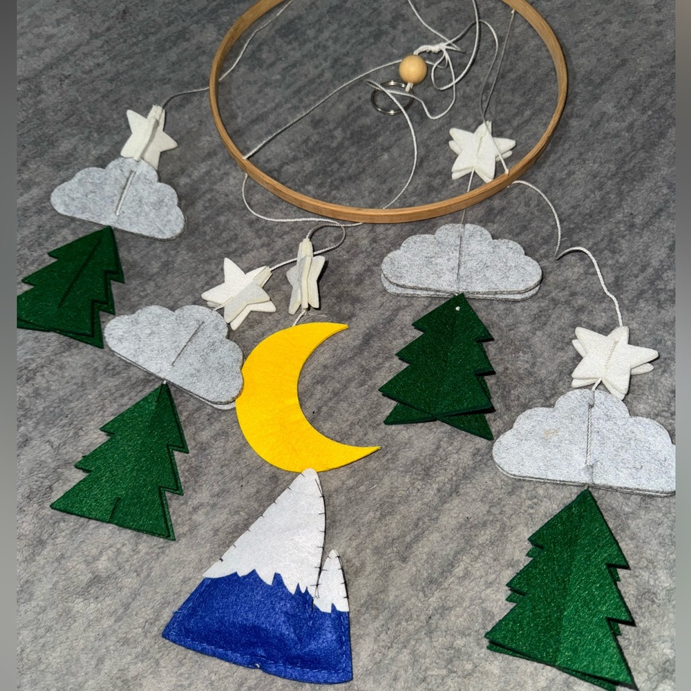 Handmade Felt Mountain and Forest Mobile